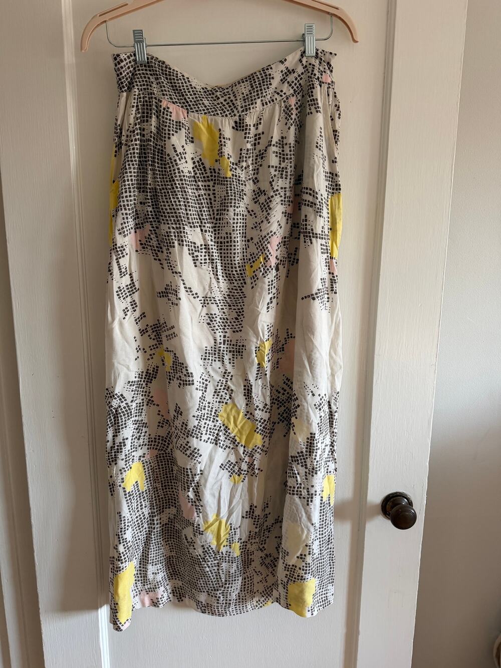 LAmade Abstract Grid Geo Print Rayon Maxi Skirt M Description